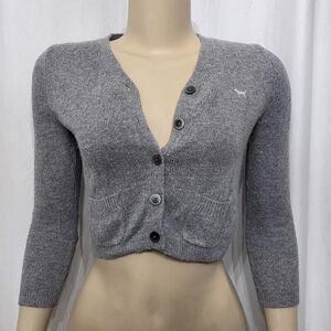PINK Victoria's Secret Gray Cardigan Sweater